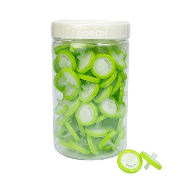 Borox Selüloz Şırınga Filtre - Non Steril 0.22µm - CA Syringe Filter - Yeşil - 100 Adet