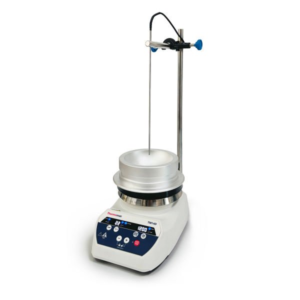 Thermomac TM14D Dijital Isıtıcılı Manyetik Karıştırıcı 10L - Digital Hot Plate Stirrer - 10 Litre Isıtıcı Tabla+500ml Dibi Yuvarlak Balon Blok Set