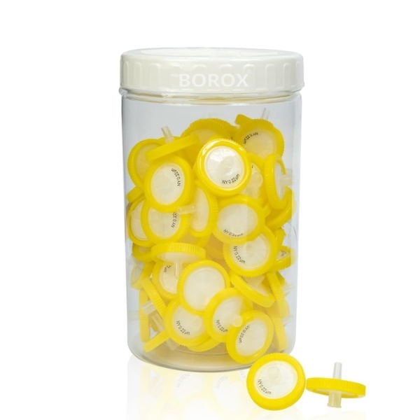 Borox Naylon/Poliamid Şırınga Filtre - Non Steril 0.22µm - Nylon/Polyamide Syringe Filter - Sarı - 100 Adet