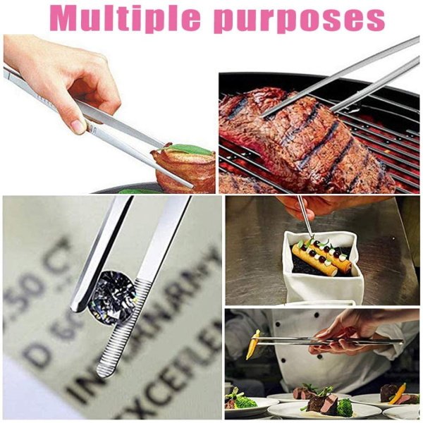 Borox Penset 30cm Paslanmaz Çelik - Aşçı Cımbızı Düz-Küt Uç