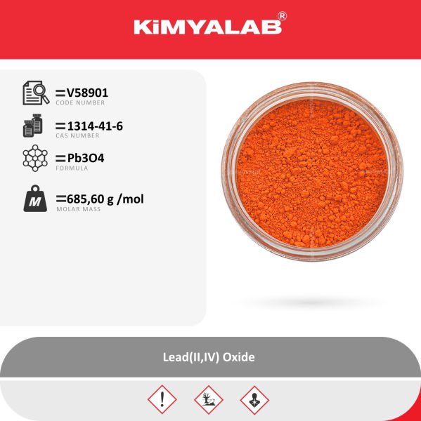 Kimyalab Kurşun Oksit Sülyen - Lead(II,IV) Oxide - Pb3O4 %99,5 - Extra Pure - 25 Kg-Koli Toptan
