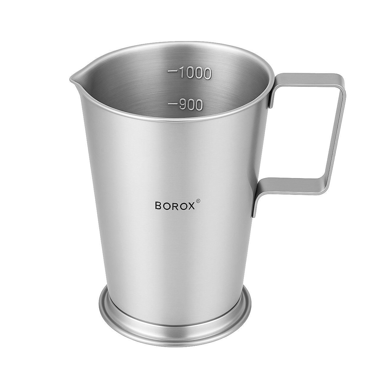 Borox Kulplu Standlı Paslanmaz Çelik Beher 1 L - Ölçü Kabı 1000ml