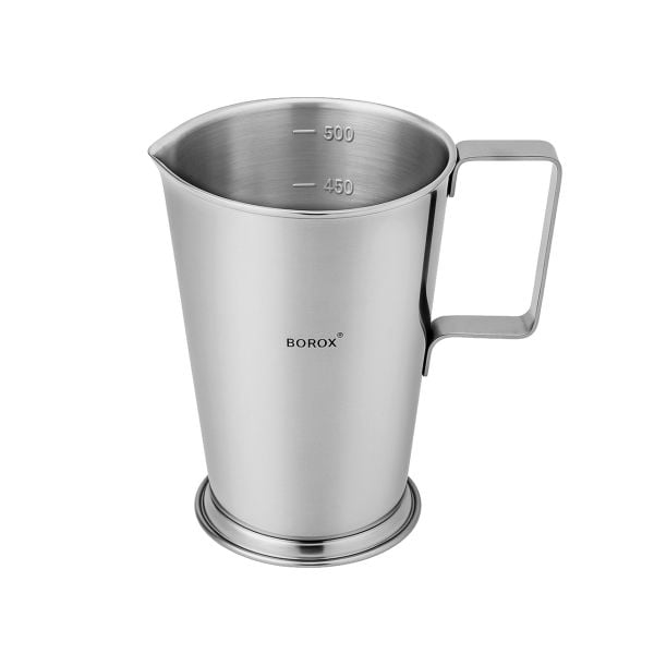 Borox Kulplu Standlı Paslanmaz Çelik Beher 500ml - Ölçü Kabı