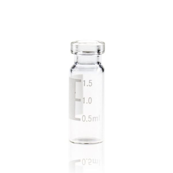 Borox Cam Vial 2 ml - Şeffaf - Crimp ND11 - Hacim Ölçekli - 100 Adet Paket