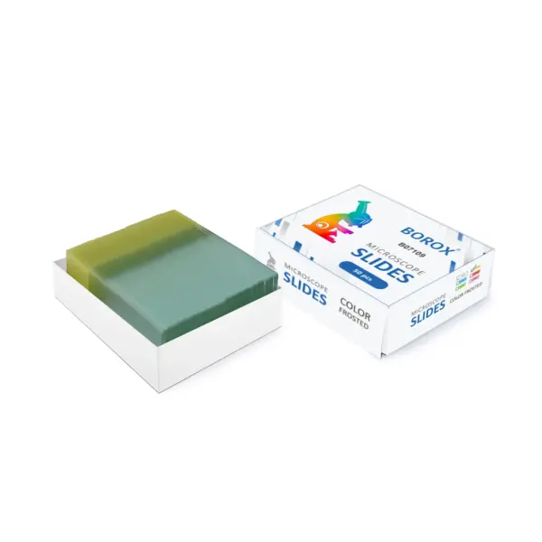 Borox Lam - Tek Yüzey 1/3 Sarı Rodajlı Mikroskop Lamı 50Adet