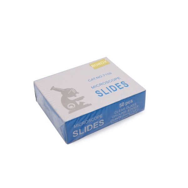 Borox Lam - Tek Yüzey 1/3 Sarı Rodajlı Mikroskop Lamı 50Adet