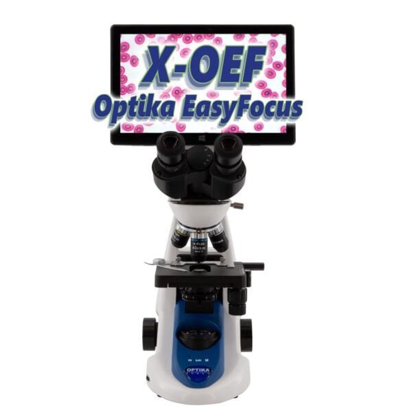 OPTIKA B-190TBPL+ Dijital Binoküler Araştırma ve Biyoloji Mikroskobu 1000x - 10.1'' Tablet PC ve 5.1MP Kameralı Ekranlı Mikroskop - X-OEF Kolay Fokus Özelliği