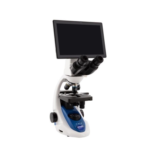 OPTIKA B-190TBPL+ Dijital Binoküler Araştırma ve Biyoloji Mikroskobu 1000x - 10.1'' Tablet PC ve 5.1MP Kameralı Ekranlı Mikroskop - X-OEF Kolay Fokus Özelliği