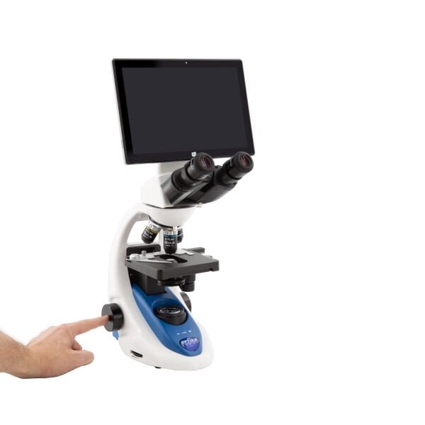 OPTIKA B-190TBPL+ Dijital Binoküler Araştırma ve Biyoloji Mikroskobu 1000x - 10.1'' Tablet PC ve 5.1MP Kameralı Ekranlı Mikroskop - X-OEF Kolay Fokus Özelliği