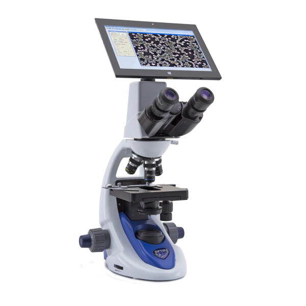 OPTIKA B-190TBPL+ Dijital Binoküler Araştırma ve Biyoloji Mikroskobu 1000x - 10.1'' Tablet PC ve 5MP Kameralı Ekranlı Mikroskop