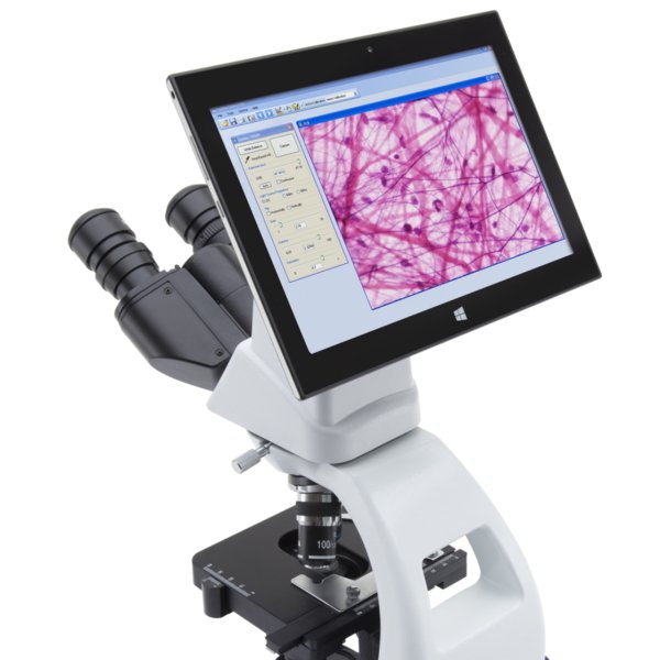 OPTIKA B-190TBPL Dijital Binoküler Araştırma ve Biyoloji Mikroskobu 1000x - 10.1'' Tablet PC ve 3.1MP Kameralı Ekranlı Mikroskop