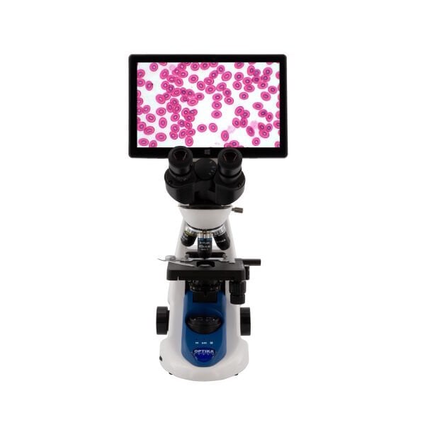 OPTIKA B-190TBPL+ Dijital Binoküler Araştırma ve Biyoloji Mikroskobu 1000x - 10.1'' Tablet PC ve 5.1MP Kameralı Ekranlı Mikroskop - X-OEF Kolay Fokus Özelliği