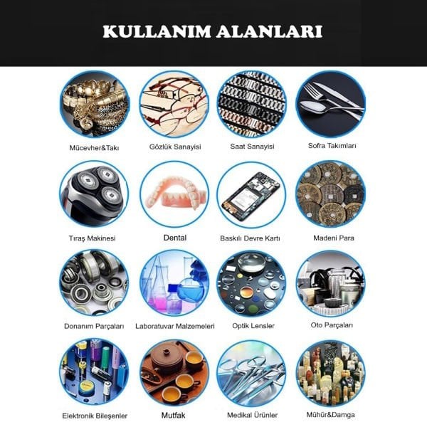 Ultrasonik Temizleyici Banyo - Yıkama Cihazı Sepetli 15L