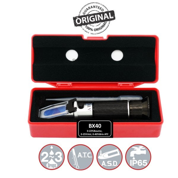 ATC BX40 Refraktometre Bira Şarap 0-40 Brix Ölçer- 3 Skalalı