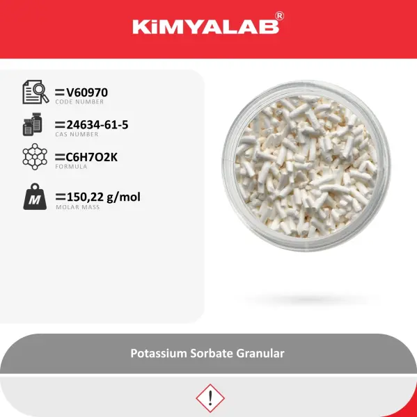 Kimyalab Potasyum Sorbat Granül 1 kg - Potassium Sorbate Granular - Food Grade