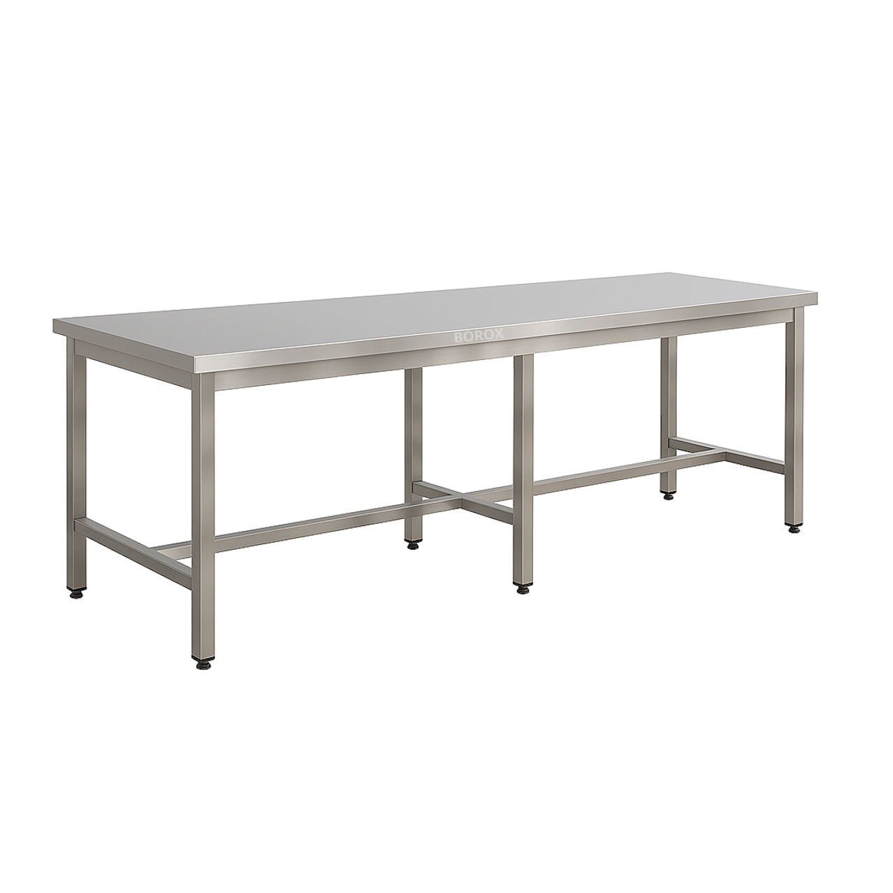 Borox Paslanmaz Çelik Laboratuvar Masası 260x80x85cm - Büyük Deney Masası - Çalışma Tezgahı