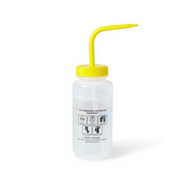 Borox Piset 500 ml - LDPE Yıkama Şişesi - İzopropil Alkol Piseti - Yüzey Baskılı - Sarı Kapaklı - Geniş Boyunlu