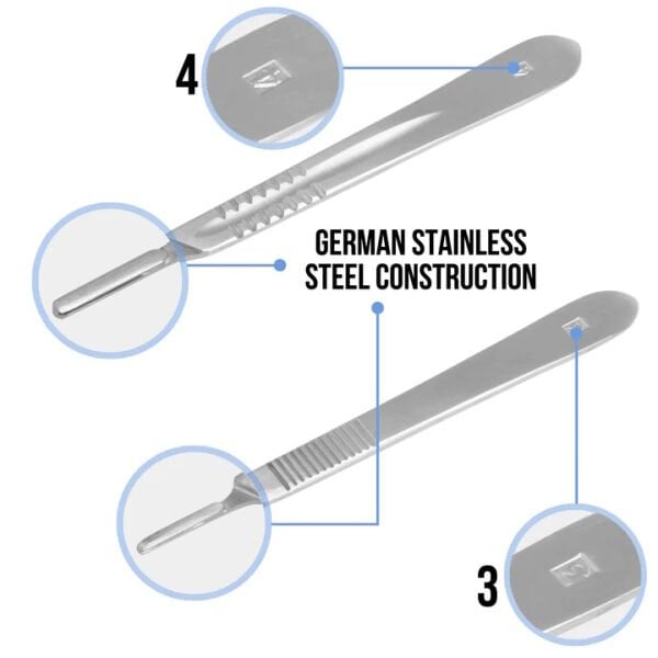 Borox Paslanmaz Çelik Bisturi Sapı No:3 - Bistüri Sapları - 20 Adet Toptan