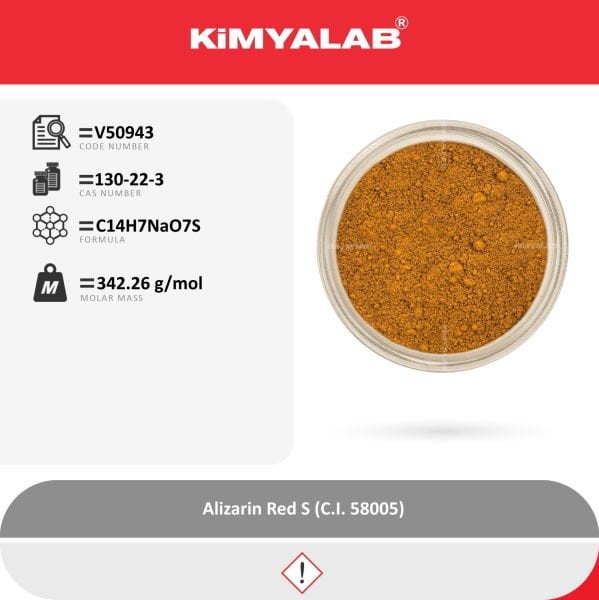 Kimyalab Alizarin Kırmızısı 500g - Alizarin Red S - For Microscopy