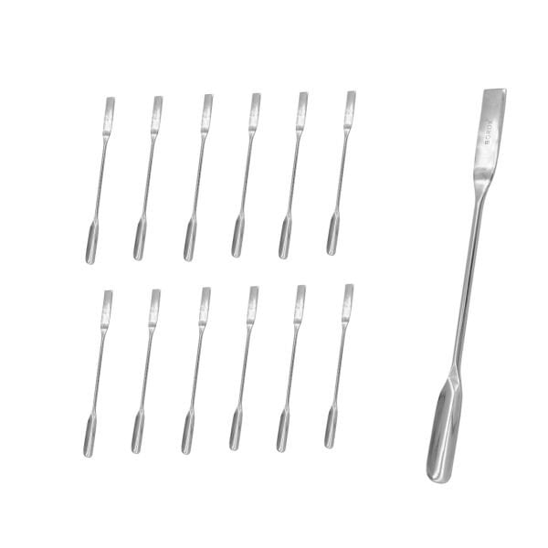 Borox Metal Spatül Oluklu 15 cm - Paslanmaz Çelik Spatula - 12 Adet Toptan