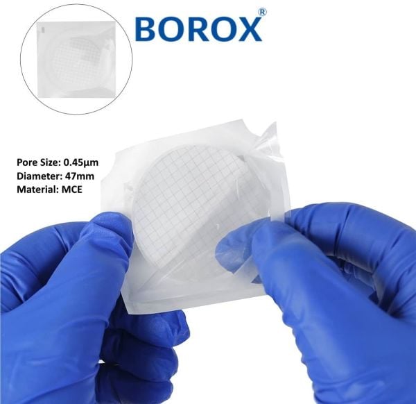 Borox Selüloz Asetat Membran Filtre Steril 0.45µm - 47mm - 100 Adet