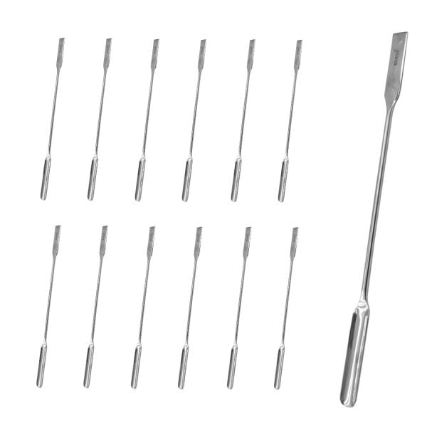 Borox Metal Spatül Oluklu 21 cm - Paslanmaz Çelik Spatula - 12 Adet Toptan