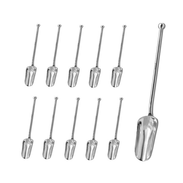 Borox Tartım Kaşığı 22 cm - Paslanmaz Çelik Spatül - Uzun Saplı - 10 Adet Toptan