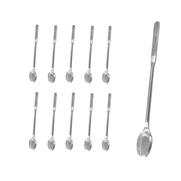 Borox Laboratuvar Kaşığı 200 mm - Paslanmaz Çelik Kürek Spatül 20cm - 10 Adet Toptan