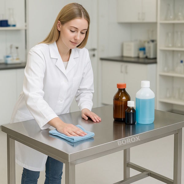 Borox Paslanmaz Çelik Laboratuvar Masası 150x70x85cm - Deney Masası - Çalışma Tezgahı