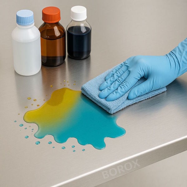 Borox Paslanmaz Çelik Laboratuvar Masası 140x70x85cm - Deney Masası - Çalışma Tezgahı