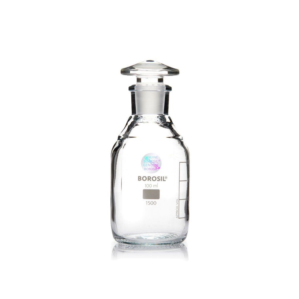 Borosil Cam Miyar Şişe 100 ml - Cam Tıpalı Şişe