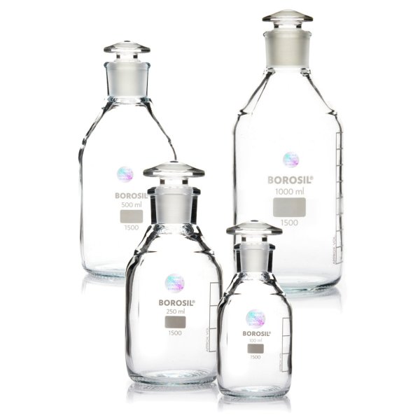 Borosil Cam Miyar Şişe 1000 ml - Cam Tıpalı Şişe 1 Litre