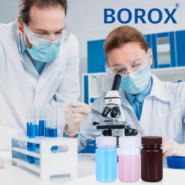 Borox Numune Şişesi 1000ml - Vida Kapaklı - HDPE Amber Şişe - Geniş Ağızlı Plastik Şişe - 12 Adet Toptan