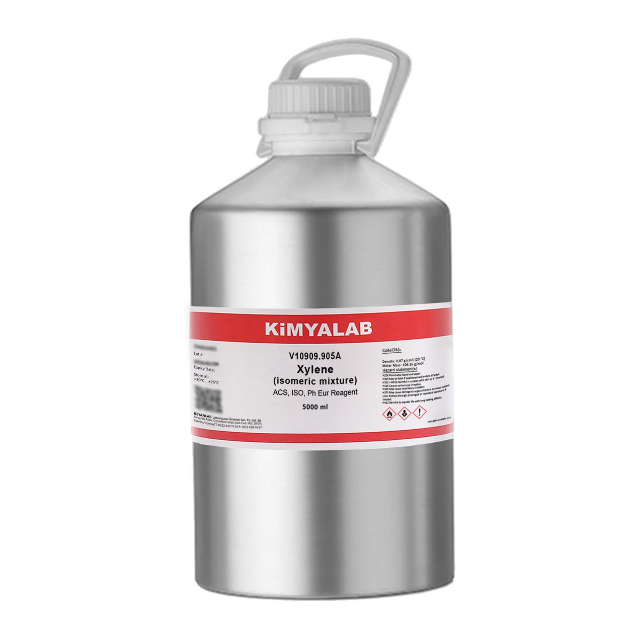 Kimyalab Ksilen İzomerleri Karışımı 5L - Alüminyum Şişe - Saf Fırın Tineri Xylene