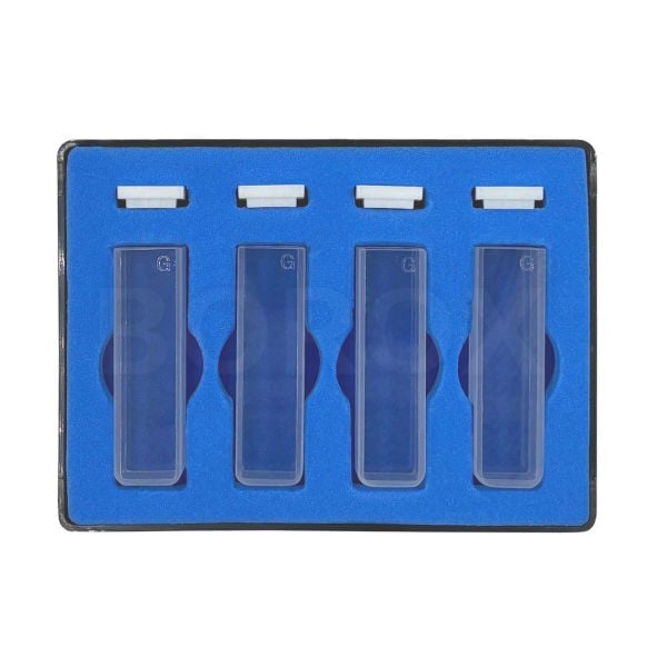 Borox Cam Spektrofotometre Küveti - Makro 3.5 ml - Optik Cam - 4 Adet Kutu