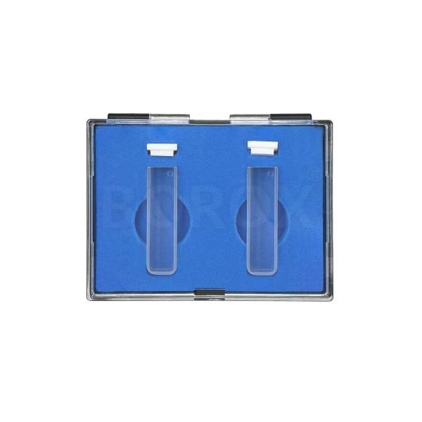 Borox Kuvars Spektrofotometre Küveti - Makro 3.5 ml Kapaklı - 2 Adet Kutu