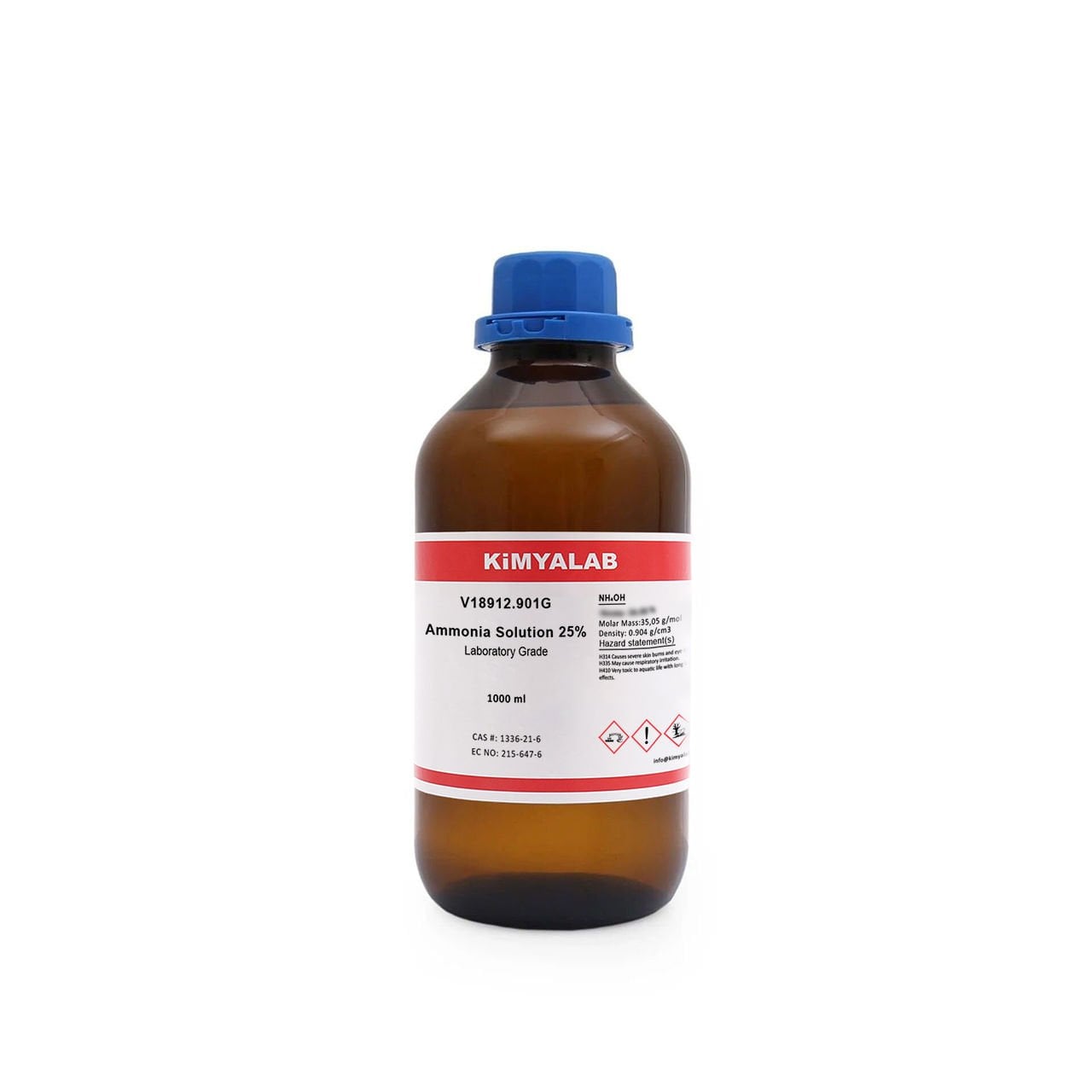 Kimyalab Amonyak 1 Litre - Amonyum Hidroksit - Ammonia Solution 25%
