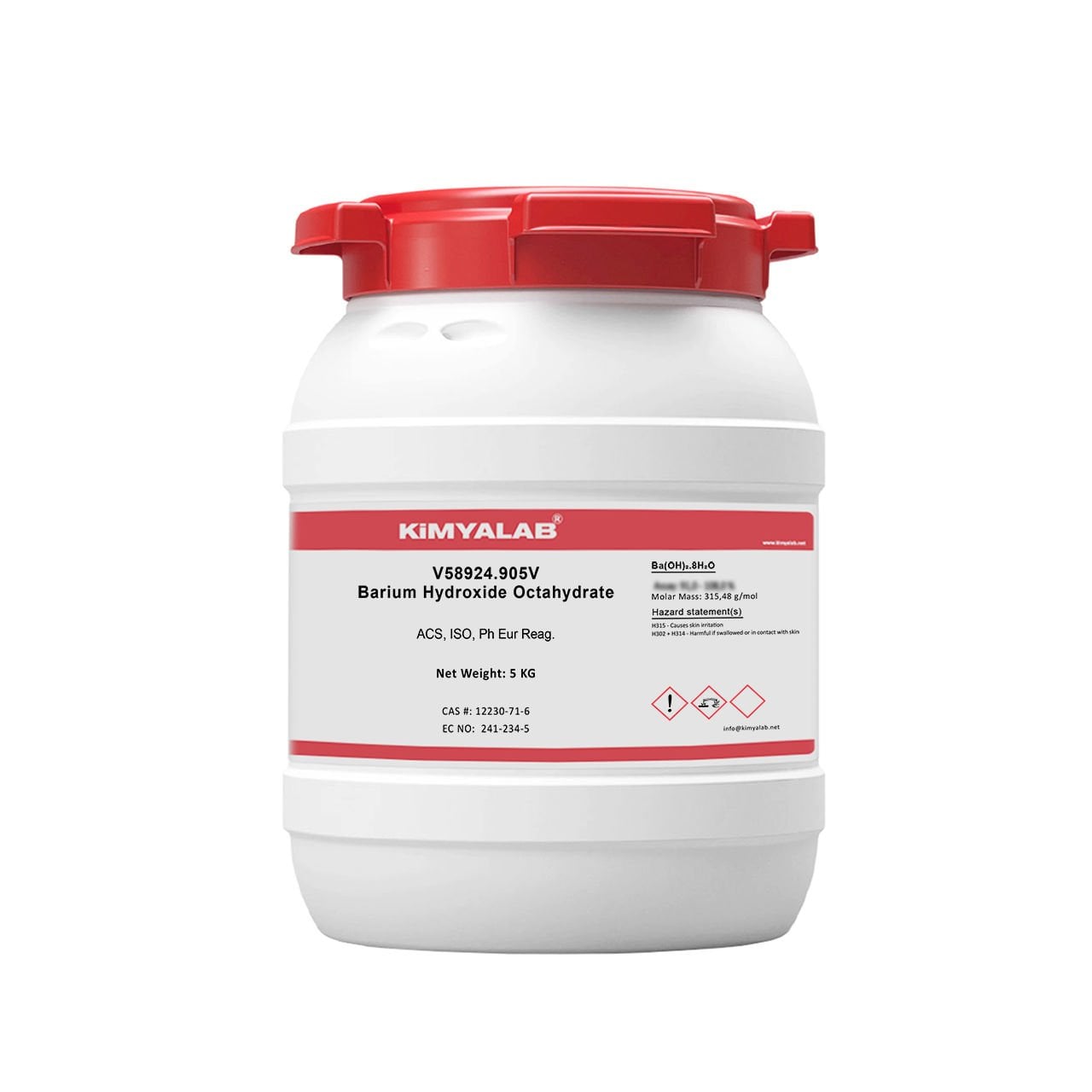 Kimyalab Baryum Hidroksit Oktahidrat -  Barium Hydroxide Octahydrate - 5 Kg-HDPE Varil