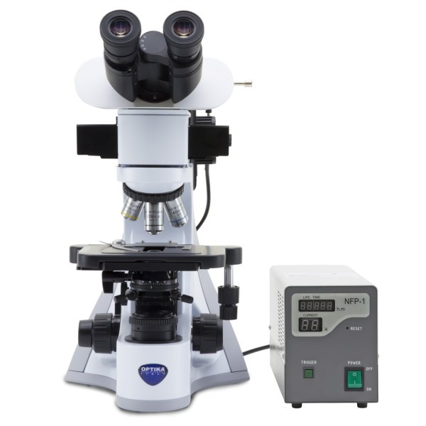 OPTIKA B-510FL Trinoküler Floresan Mikroskop Civa Buharlı - Araştırma Mikroskobu 400x