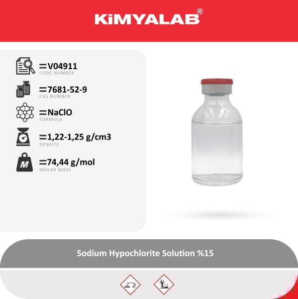 Sodyum Hipoklorit Çözeltisi %15 - Sodium Hypochlorite - 2,5 L