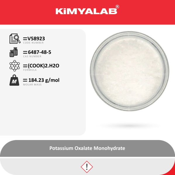 Kimyalab Potasyum Oksalat Monohidrat 1Kg - Potassium Oxalate Monohydrate