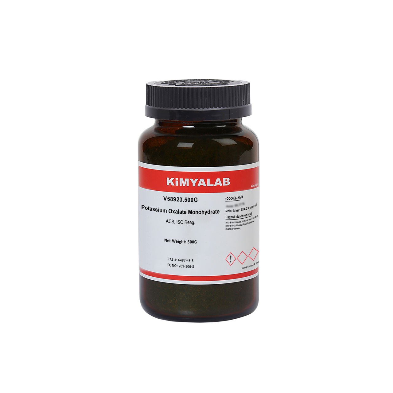 Kimyalab Potasyum Oksalat Monohidrat 500g - Potassium Oxalate Monohydrate