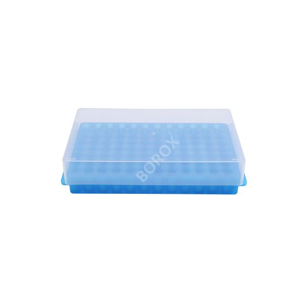PCR Tüp Standı 0.2-0.5-1.5-2 ml İçin 96 Delikli Çift Taraflı - Kapaklı -  Eppendorf Tüp Standı - 10 Adet Toptan