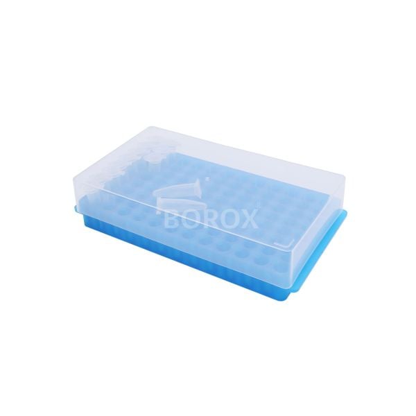 PCR Tüp Standı 0.2-0.5-1.5-2 ml İçin 96 Delikli Çift Taraflı - Kapaklı -  Eppendorf Tüp Standı - 10 Adet Toptan