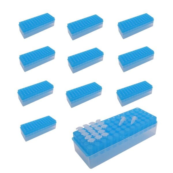 PCR Tüp Standı 0.2-0.5-1.5-2 ml İçin 60 Delikli Çift Taraflı -Eppendorf Tüp Standı - 10 Adet Toptan