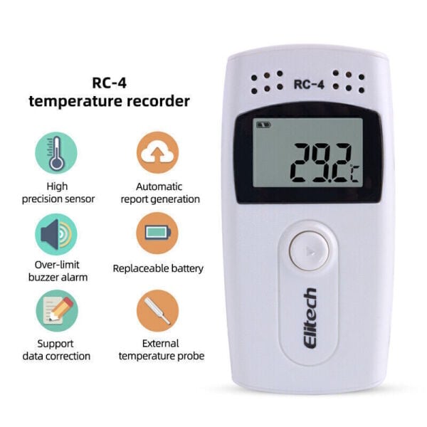 Elitech RC-4 Sıcaklık Kayıt Cihazı Datalogger Veri Kaydedici