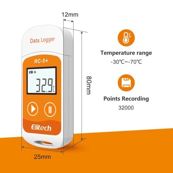 Elitech RC-5+ Sıcaklık Kayıt Cihazı Dataloger Veri Kaydedici