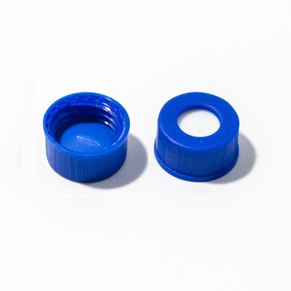BOROX Yarıklı Mavi Screw Vial Kapağı ND9 -Mavi PTFE/Beyaz Silikon Septa - 1000 Adet Toptan