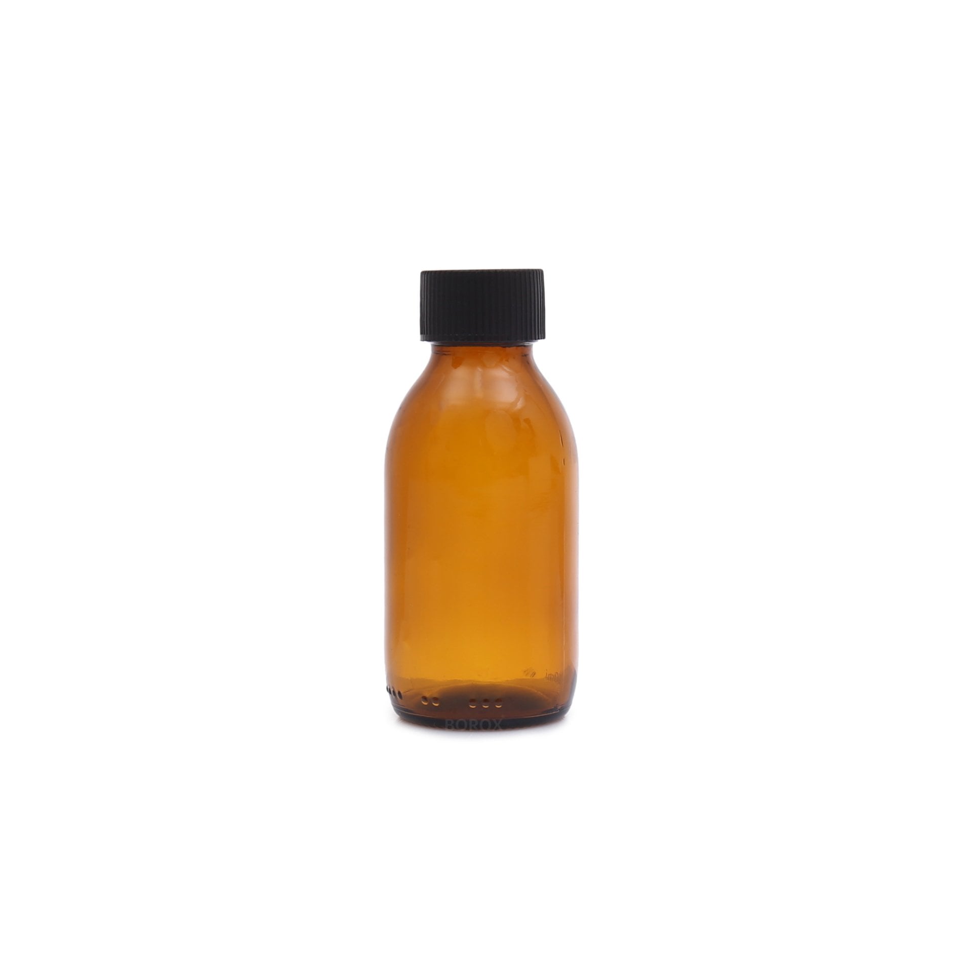 Borox Amber Cam Şişe 100 ml - Siyah Kapaklı Şişe 100cc
