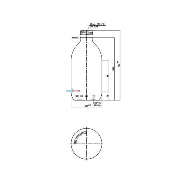 Borox Amber Cam Şişe 300 ml - Siyah Kapaklı Şişe 300cc